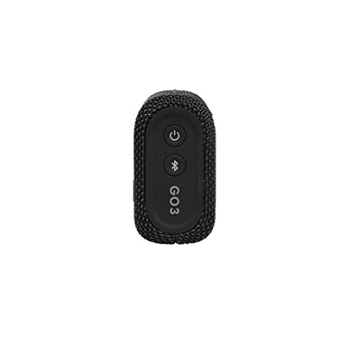 JBL GO 3 Speaker Bluetooth Portatile, Cassa Altoparlante Wireless con Design Compatto, Resistente ad Acqua e Polvere IPX67, fino a 5 h di Autonomia, USB, Nero