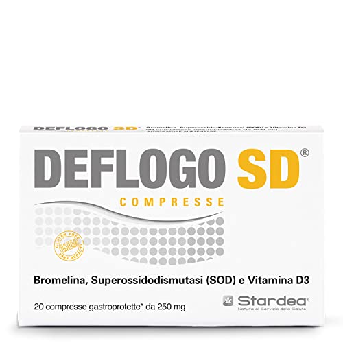 Deflogo SD | Integratore Alimentare | Drenaggio Liquidi Corporei | Funzionalità del Microcircolo | Bromelina | Enzima SOD | Vitamina D | 20 Compresse | Stardea