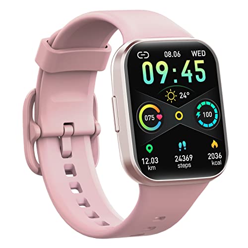 Smartwatch Donna Orologio Fitness 1.69" Smart Watch con Contapassi/Cardiofrequenzimetro/SpO2/Cronometro, 25 Sportivo, Notifiche Messaggi, Impermeabil IP68 Fitness Tracker per Android iOS -2022 Rosa