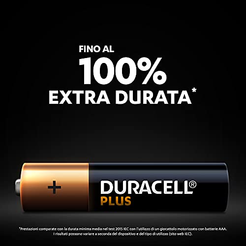Duracell - Plus AAA, Batterie Ministilo Alcaline, Confezione da 12, 1.5 volt LR03 MN2400