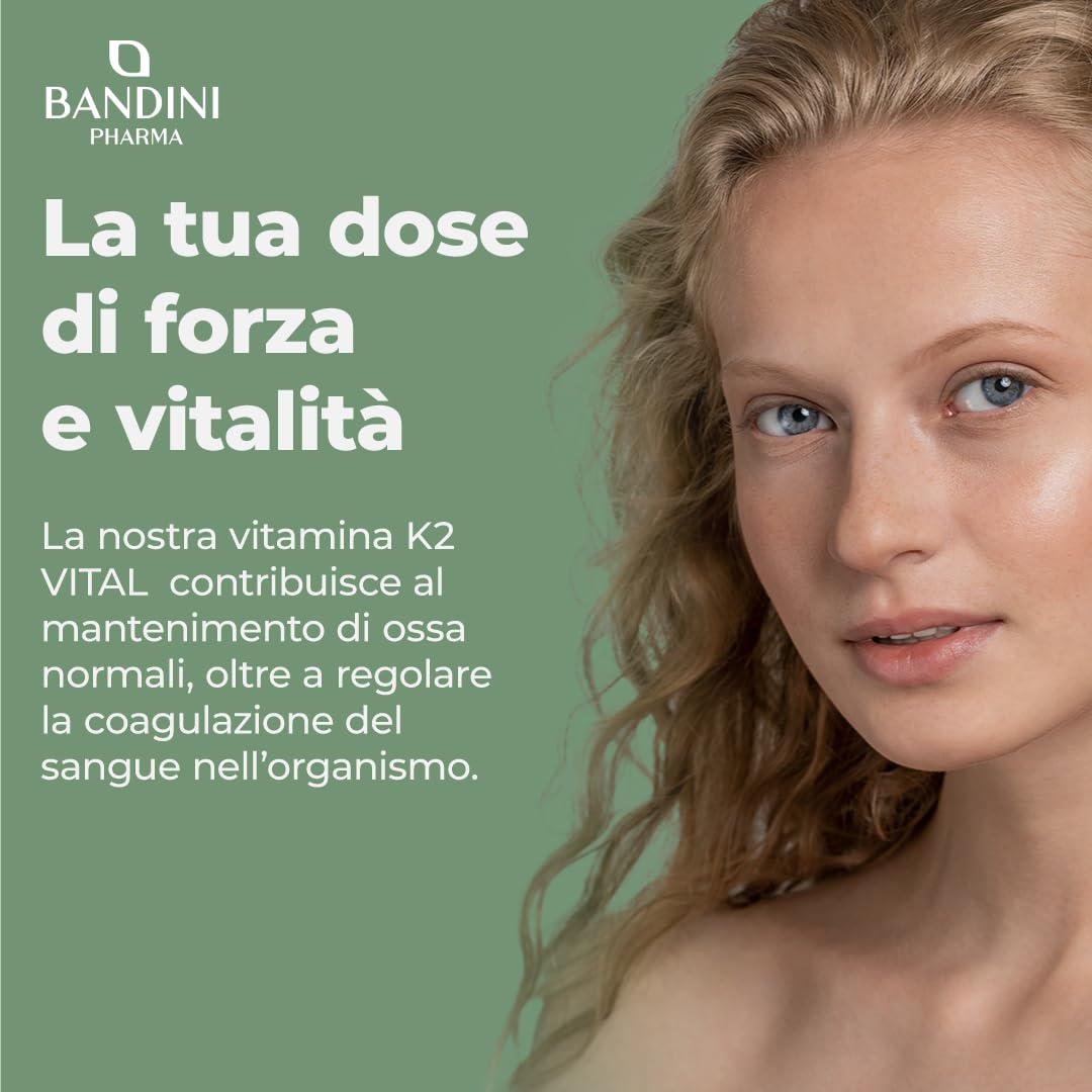 Bandini® Vitamina K2 MK7 200µg | 400 Compresse | Menachinone ad Alto Dosaggio | Vit K 2 MK-7 200 mcg | Contribuisce al Mantenimento di Ossa Normali, 100% Vegan, Senza OGM | Vitamina K Qualità Italiana