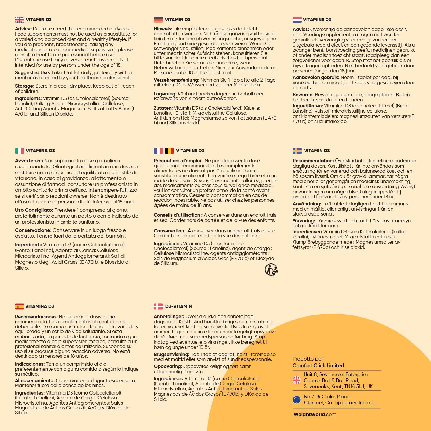 Vitamina D3 2000 UI Colecalciferolo (50mcg) Vegetariana, 400 Compresse (Scorta 13+ Mesi), 1 al Giorno, La Vitamina D Contribuisce alla Normale Funzione del Sistema Immunitario (EFSA), Senza Glutine