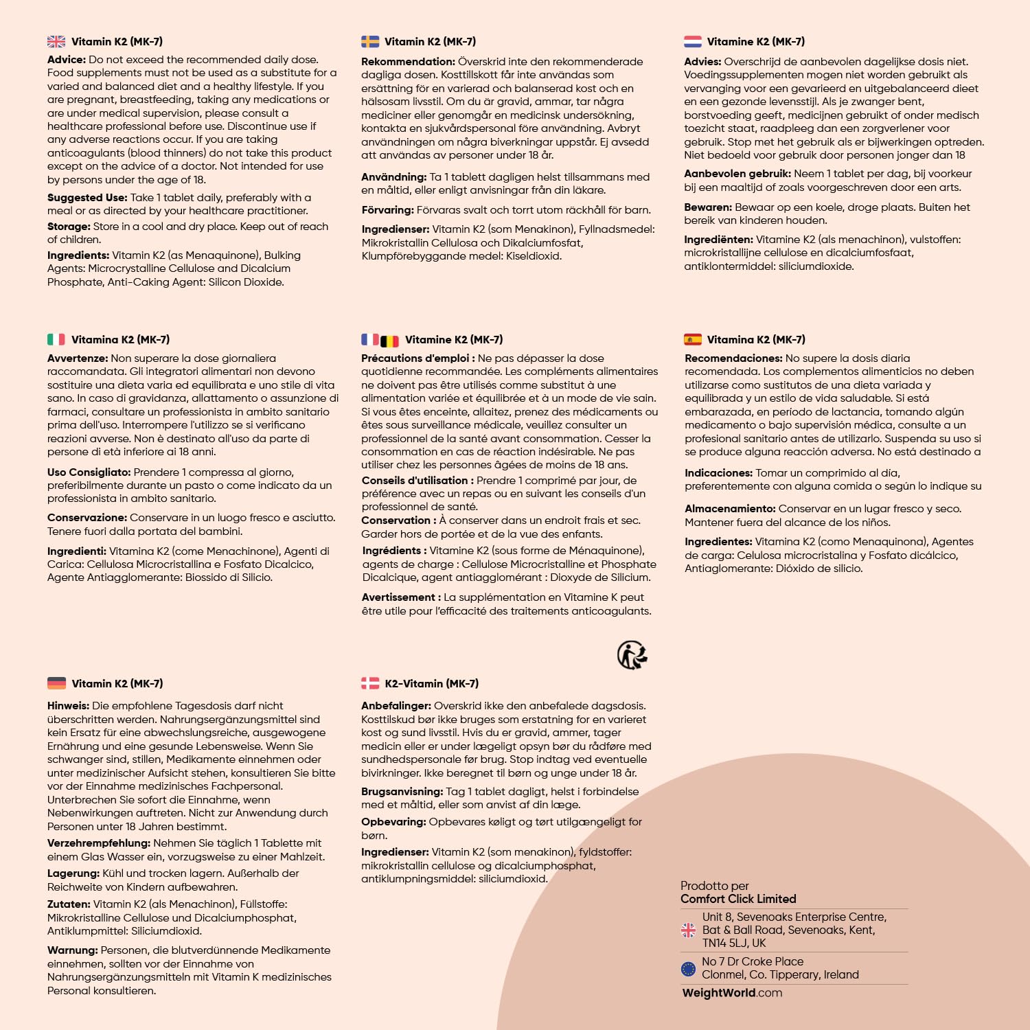 Vitamina K2 MK7 200µg, Vegana, 1 Compressa al Giorno, 1 Anno di Fornitura, 365 Compresse da 5 mm, K2 Vitamina, Menachinone, Integratore Privo di Magnesio Stearato e Glutine, Prodotto nel Regno Unito