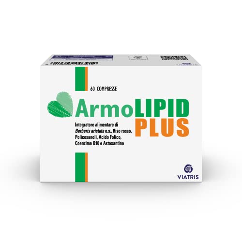ArmoLIPID Plus Integratore Alimentare con Riso Rosso, Policosanolo, Acido Folico, Coenzima Q10 E Astaxantina e Berberis Aristata E.S, per Favorire il Controllo dei Trigliceridi Plasmatici 60 Compresse