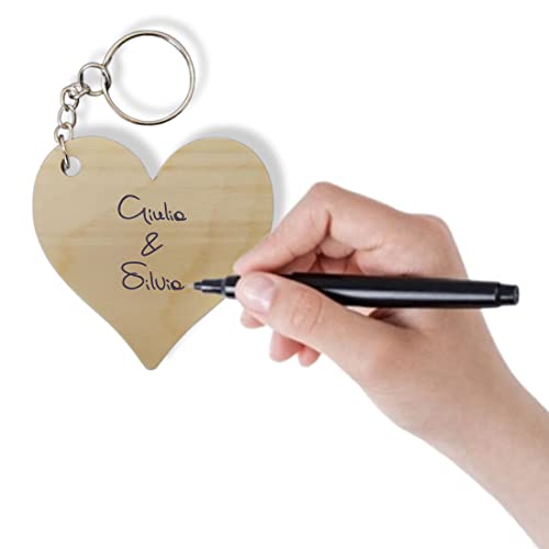 Regalo colleghe lavoro Colleghe per caso amiche per scelta Portachiavi cuore in legno con frase idea originale per amica collega donna Idee regalo per colleghe amiche (Colleghe Amiche Legno) - 8earn