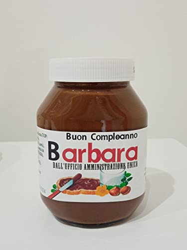 Idea Regalo Sweet personalizzato da | Nutella 1000gr. / 1kg | Ideale per tutti gli eventi ottima idea per feste e party | Barattolo crema spalmabile personalizzato testo frontale e tappo - 8earn