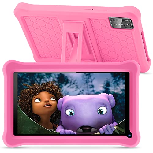 SANNUO Kids Tablet 7 Inch, Android 11 Tablet, 3GB RAM 32GB ROM WiFi Bluetooth Parental Control Learning Education Dual Camera Tablet PC with Case (Pink)