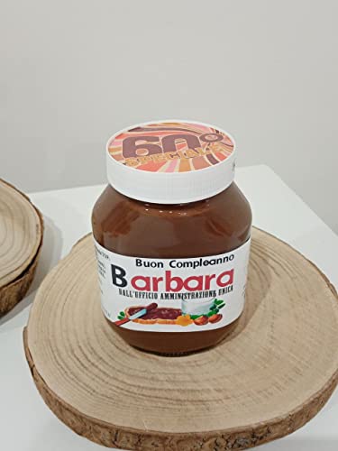 Idea Regalo Sweet personalizzato da | Nutella 1000gr. / 1kg | Ideale per tutti gli eventi ottima idea per feste e party | Barattolo crema spalmabile personalizzato testo frontale e tappo - 8earn