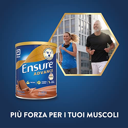 Ensure Advance Formula Nutrivigor Integratore alimentare proteico in Polvere, con 27 Vitamine e Minerali, Integratore Alimentare con Proteine, Calcio e HMB, Confezione 400g, Gusto Cioccolato