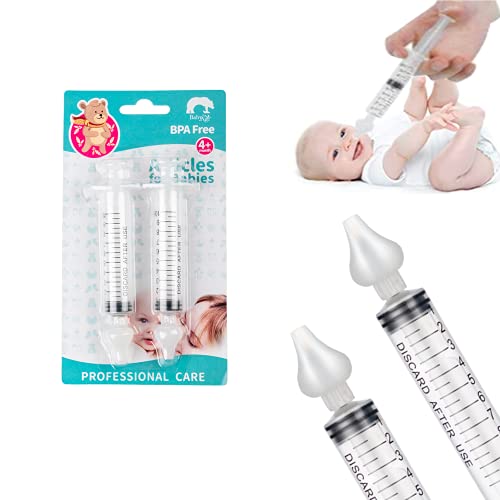 2 Pieces Nasal Irrigator, 10 ml Nasal Aspirator, Newborn Baby Nasal, Safe and Gentle Nasal, Reusable Nasal Aspirator, For Newborns and Children