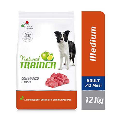 Natural Trainer Medium Cibo per Cani Adulti con Manzo - 12kg