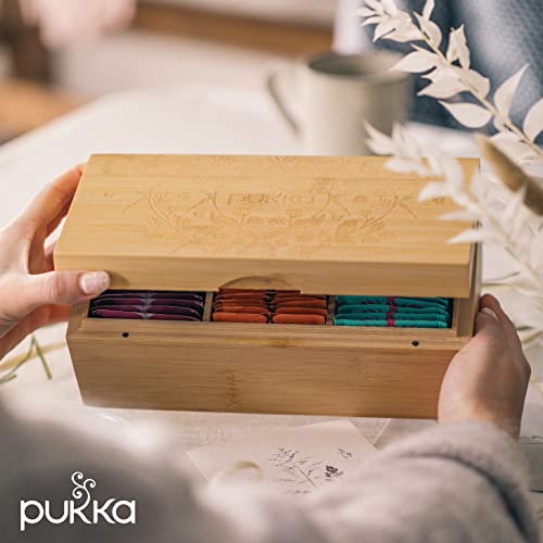 Pukka Herbs | Tea Discovery Chest | Selezione di tè e tisane bio con cofanetto in bambù | Idea Regalo | 42 filtri