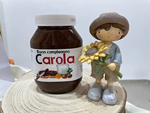Idea Regalo Sweet personalizzato da | Nutella 1000gr. / 1kg | Ideale per tutti gli eventi ottima idea per feste e party | Barattolo crema spalmabile personalizzato testo frontale e tappo - 8earn