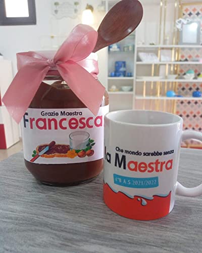 Idea Regalo Sweet personalizzato da | Nutella 1000gr. / 1kg | Ideale per tutti gli eventi ottima idea per feste e party | Barattolo crema spalmabile personalizzato testo frontale e tappo - 8earn