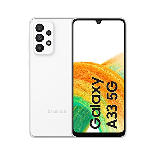 SAMSUNG Galaxy A33 5G Android Smartphone, 6.4 "¹ FHD+ Super AMOLED Infinity-U Display, 6GB RAM and 128GB of internal expandable memory², 5.000 mAh Battery, Awesome White [Italian Version]