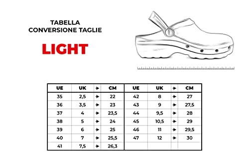 REPOSA Zoccoli Sanitari Modello Light Shock, Zoccolo Professionale con Suola in Gomma Antiscivolo SRC, Laccetto Ribaltabile, Suola Antibatterica e Plantare Anatomico, Antistatico e Ultra Leggero - 8earn