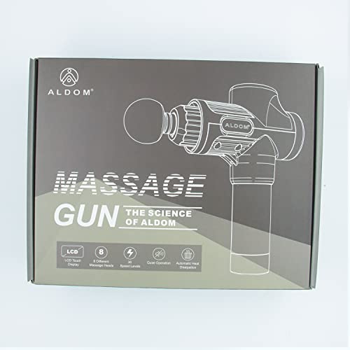 Muscle Massage Gun, ALDOM Deep Tissue Muscle Massage Gun 30 Speed ​​4800RPM with 8 Heads Percussion Massage Gun Massage Gun for Muscle Charging with Type-C