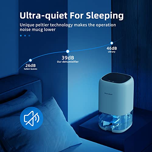 CONOPU Deumidificatore Casa, Spegnimento Automatico e Luce LED Colorata, Aggiornamento della Tecnologia Peltier, Deumidificatore Portatile e Ultra Silenzioso, Camera da Letto, Bagno, Armadio - 8earn