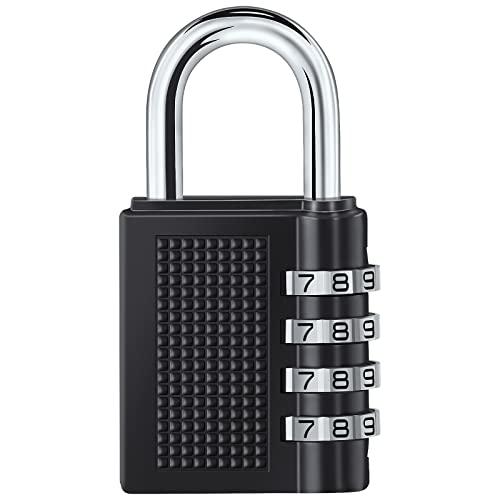 Vinabo Combination Padlock,Luggage Padlock,Lock,4 Number Code Padlock Locker For For School Gym Locker,File Cabinets,Toolbox,Fence,Black