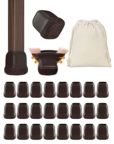 STN Chair Gliders, 24pcs Chair Gliders, Chair Caps - Protect Floor &amp; Limit Noise- Size S for 14-19mm square chair legs;