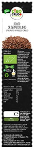 Olio di Semi di Lino Biologico - 500 ml. Olio Alimentare Spremuto a Freddo, Crudo e Puro. Ricco di Antiossidanti, Calcio e Omega 3 oltre il 50%. Raw Organic Oil.