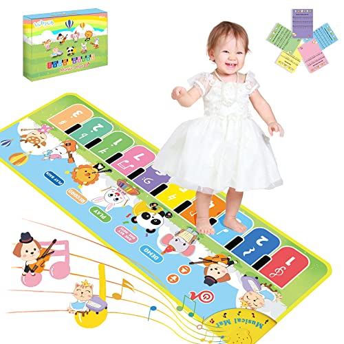 Lobyoh Music Piano Play Mat, 4 Modes, 8 Musical Instruments, Kids Dance Mat Toys for Children Boys Girls