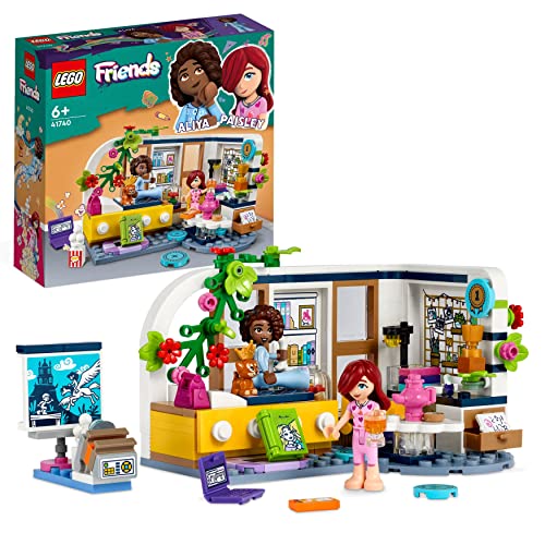 LEGO 41740 Friends Aliya's Bedroom, Sleepover Bedroom, Games for Girls and Boys with Paisley and Puppy, Small Easter Gift Idea, 2023 Characters