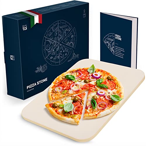 Blumtal Pizza Stone - Pizza pan made of fine cordierite for pizza, heat resistant up to 900 °C, firestone for oven and grill