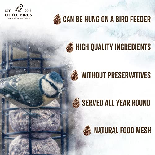60 Balls Of Fat For Wild Birds With Bird Feeder - Wild Bird Food With Bird Feeder Outdoor 21x7 cm - Food Suitable As Year-round Food