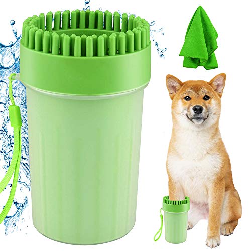 Dog Paw Cleaner, Dog Paw Cleaner, Portable Dog Paw Cleaner, Pet Paw Cleaner for Cleaning Dirty Claws of Pets/Grooming (Green)