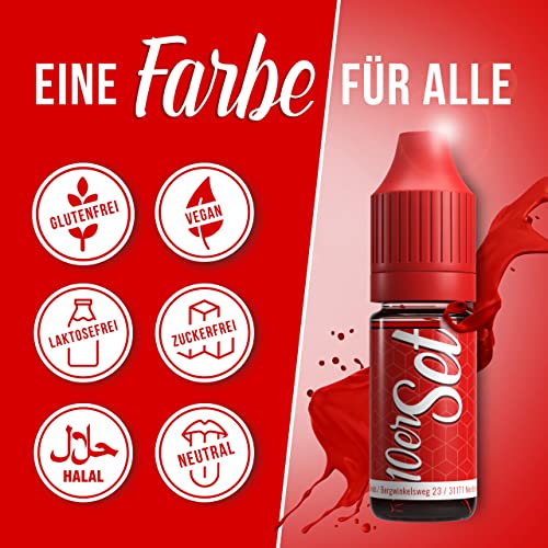 Food coloring 10x10ml Highly concentrated colourant, Made in Germany without sugar, liquid, for coloring drinks, cakes, pastries, toppings, slimes and much more …
