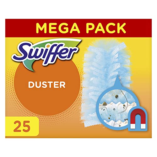 Swiffer Dust Catchers, 25 Dusters, Catches and Traps Dust and Dirt, Reaches the Hardest Places in the Home, Great for Pet Hair, Maxi Size