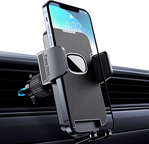 Car Phone Holder [Military Grade Hook Clip] 360 Degree Rotation Car Air Vent Car Phone Holder Car Phone Holder for Universal iPhone Android Smartphones (Black)