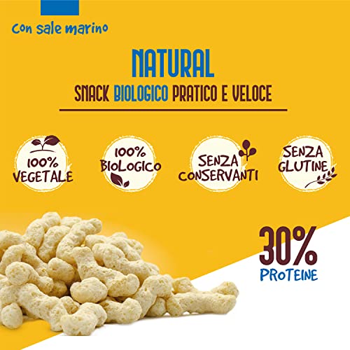 Sano e Sazio Snack Proteico Biologico al gusto Natural - confezione da (8pz x 30g) - spezza fame pratico e veloce con Sale Marino Naturale, senza conservanti, Biologico e prodotto in Italia