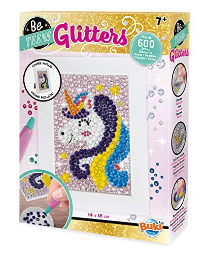 Buki France- Be Teens Glitters-Unicorn Diamond Painting Game, Colour, DP002