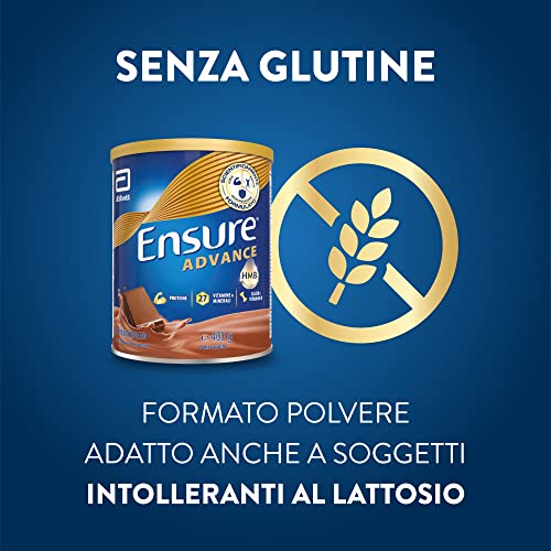 Ensure Advance Formula Nutrivigor Integratore alimentare proteico in Polvere, con 27 Vitamine e Minerali, Integratore Alimentare con Proteine, Calcio e HMB, Confezione 400g, Gusto Cioccolato