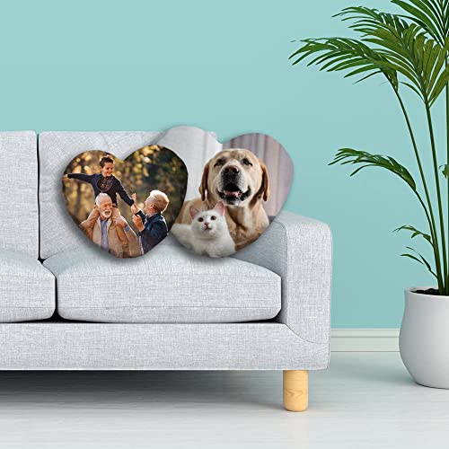 Babloo Cuscino a Cuore con Imbottitura Personalizzato con Foto, Logo, Grafica o Testo Personalizzabile Idea Regalo Simpatica ed Originale 40X40cm - 8earn