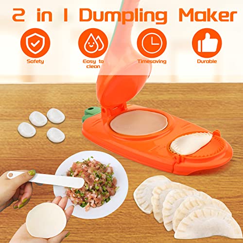 Macchina for Gnocchi 2 in 1 | Stampi per Ravioli Pressa per Pasta Ravioli Cinesi Stampi Household Macchina per ravioli | Dumpling Skin Maker Stampi Make Dumplings Empanada (Arancia) - 8earn