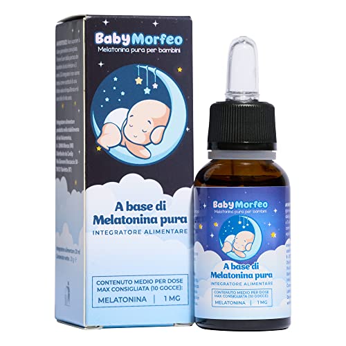 Baby Morfeo - Pure Children's Melatonin, Junior Food Supplement in Drops For Sleeping At Night, Promotes Sleep and Fights Jet Lag, Natural Cocoa Chocolate Flavor - 30 Doses Supply