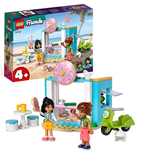 LEGO 41723 Friends Donut Shop, Games for Girls and Boys Aged 4 and Up with Liann and Leo Mini Dolls and Scooter, 2023 Series Figures