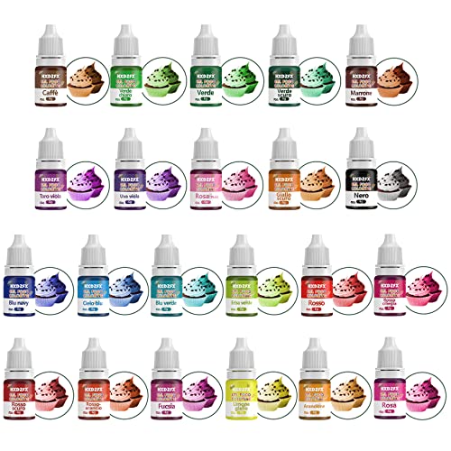 Gel Food Coloring 22 Colors - Concentrated Liquid Food Coloring for Baking, Decorating, Frosting and Cooking - Vibrant Food Coloring for Fondant, Slime and Cake - 6g Bottle