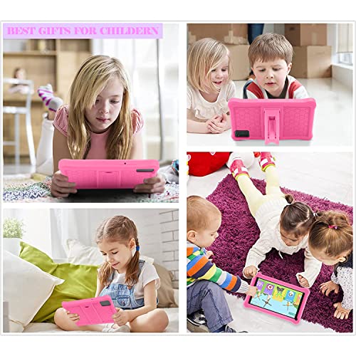 SANNUO Tablet per Bambini 7 Pollici, Android 11 Tablet,3GB RAM 32GB ROM WiFi Bluetooth Controllo Parentale Apprendimento Educazione Doppia Fotocamera Tablet PC con Custodia (Pink)