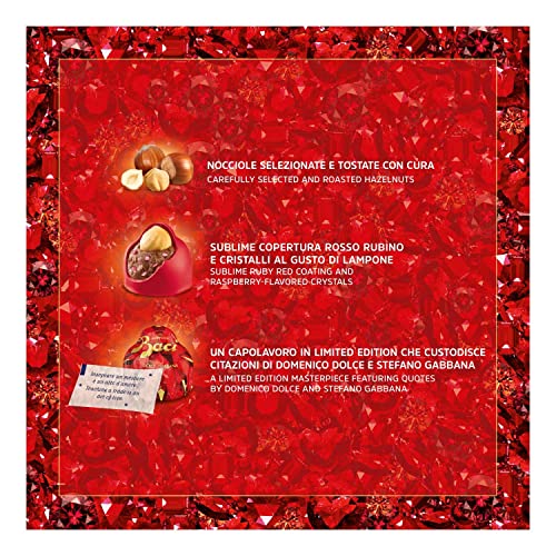BACI PERUGINA CHOCOLATES, LIMITED EDITION LOVE AND PASSION Confectionary preparation with hazelnuts and raspberry flavored grains, Gift Tin 300g